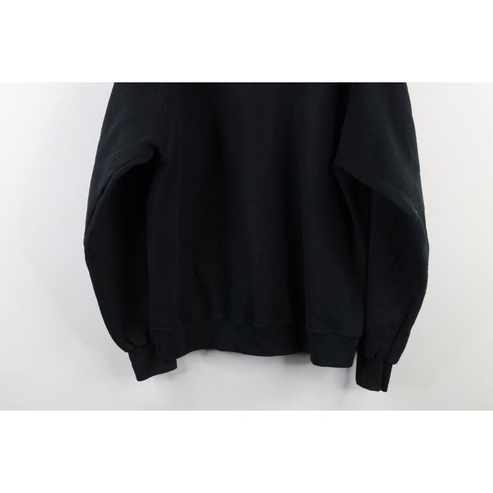 Vintage 90s Streetwear Mens Size Medium Faded Blank Hoodie Sweatshirt Black - Picture 10 of 10